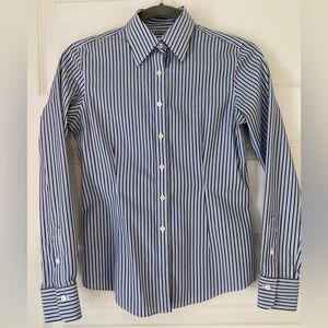 Brooks Brothers Navy and White Striped Button Down Shirt